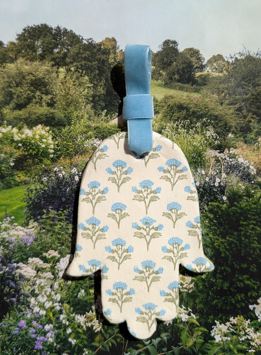 Hamsa wall art in French Country Floral print