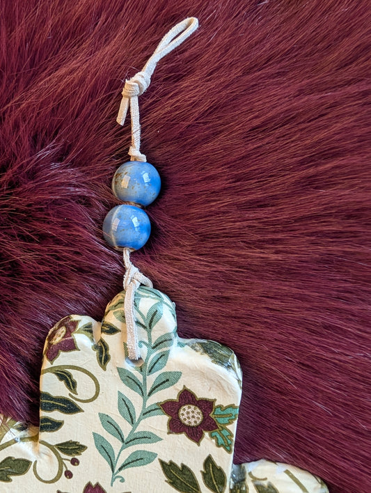 Hamsa wall art in vintage floral print