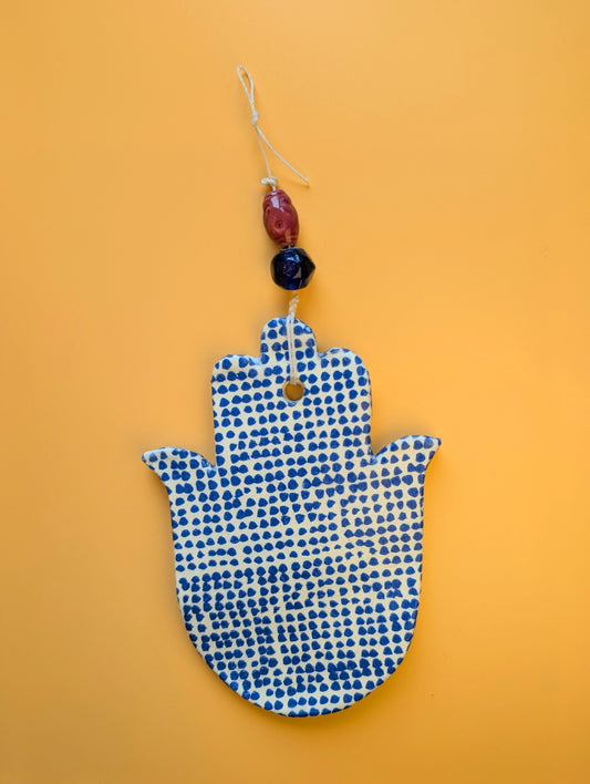 Hamsa wall art in Marimekko print